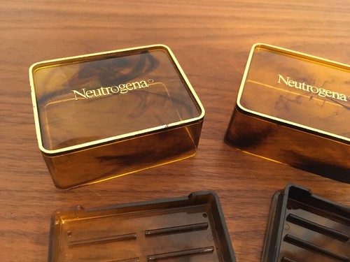 Vintage RARE Neutrogena Travel Soap Holder Container Embossed 1.4 oz Bar 2 avail