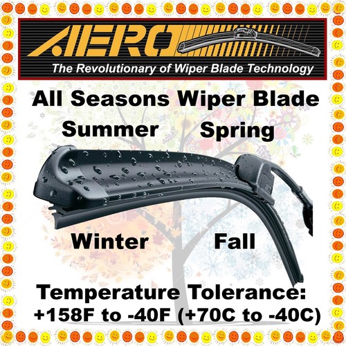 AERO 13/" 13/" PREMIUM QUALITY SUMMER WINTER BRACKETLESS WINDSHIELD WIPER BLADES