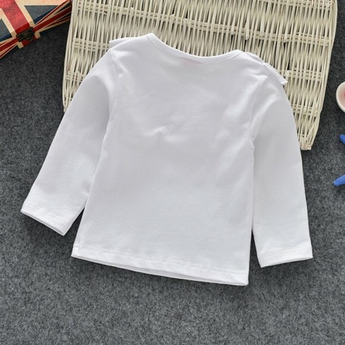 Baby Girl Long Sleeve O Neck T-shirt Kids Ruffle Frill Tops Princess Blouses NEW