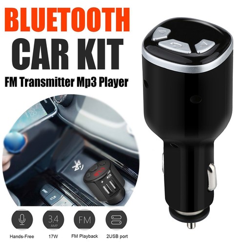 Wireless Bluetooth Car Kit FM Transmitter Radio Adapter 5V 2.1A USB Charger MP3