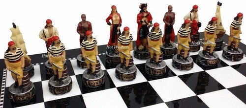NO BOARD Pirates Vs Royal Navy Pirate Chess Men Set