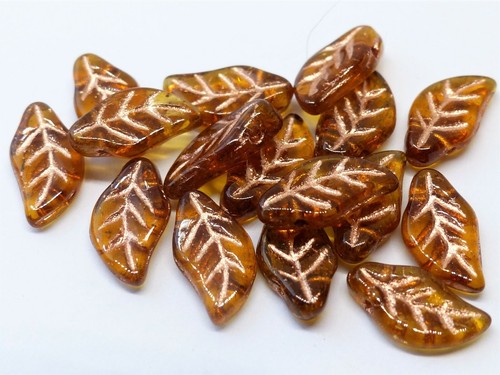 mm CZECH GLASS LEAF DROP BEADS FOR JEWELLERY MAKING 30 11 PCS