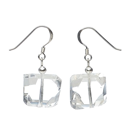 Ohrringe Ohrhänger aus Bergkristall /& 925 Silber facettiert Ohrschmuck für Damen