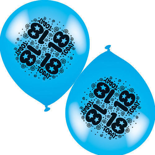 Birthday//Anniversary Balloons10/" Inch Printed Balloons 8 Pack Air Or Hellium