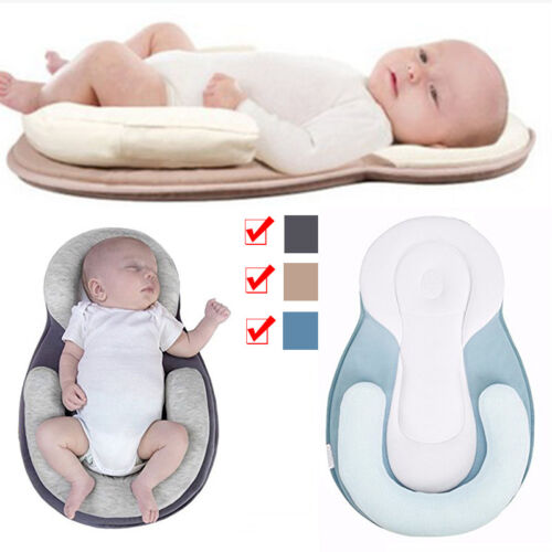 Infant Newborn Baby Pillow Cushion Prevent Flat Head Sleep Nest Pod Anti Roll MM