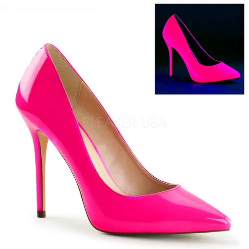 Amuse-20 Pleaser Damen High Heels Pumps hell leuchtend in neon fuchisa Gr 35-41