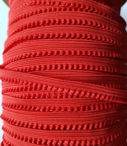 Red Elastic Trim Picot Seven MM Width Make Your Own Face Mask