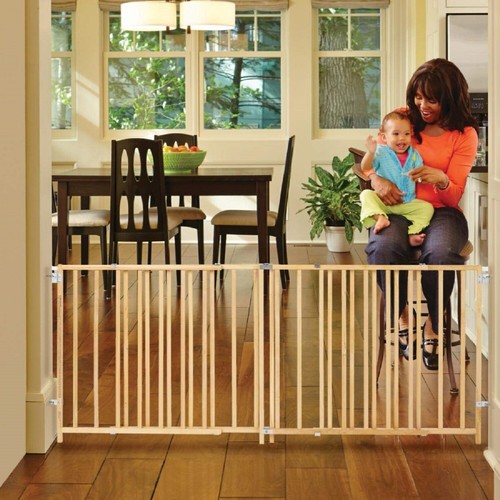 Extra-Wide Baby Gate Pet Swing Door Dog Toddler Child Stairs Walk-Thru Safe Home