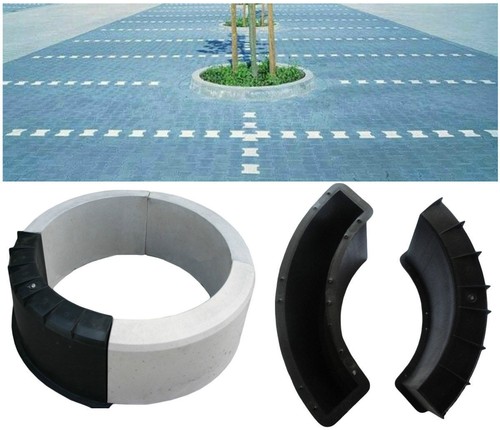 Concrete round edging flower plant pot garden centre piece slab mould