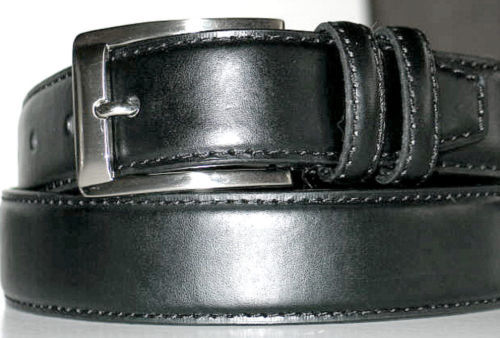 MEN/'S CASUAL DRESS BIG SIZE GENUINE LEATHER 2 LOOP BELT 1 1//4/" Silver Buckle