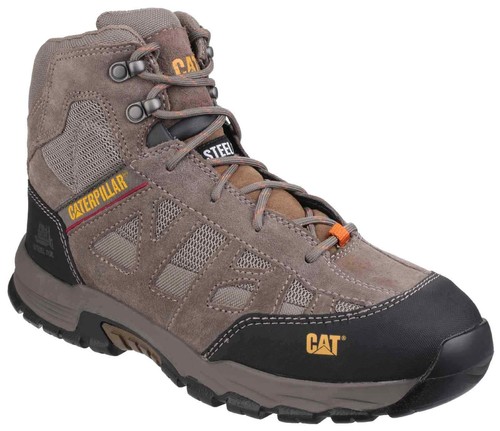 Caterpillar CAT Mens Structure Mid Steel Toe Cap Suede Safety Brown Ankle Boots