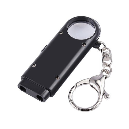 10X LED KeyRing Flashlight Torch Light Bright Keychain Light with Magnifying Len