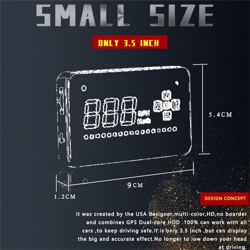 Universal Auto GPS A2 Head-up Display HD HUD Speedometer Clock Head-up Display