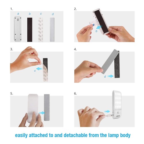 Sensor de movimiento ligero USB Recargable Luz Armario banda magnética de luz de noche