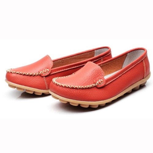 Women Comfort Moccasin Nurse Work Mom Peas Shoes Loafers Soft Leather Flats Pump