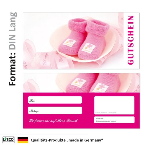100 Geschenkgutscheine Schuhe-706 Gutscheine Handel rosa Babysachen Shopping