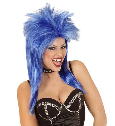 Ladies Punk Rocker Fancy Dress Wig Diva 80s Glam Rock Chick Tina Turner