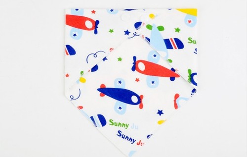 10 X Baby Bibs Reusable Kids Washable Cotton Triangular Binder Snap-Button New