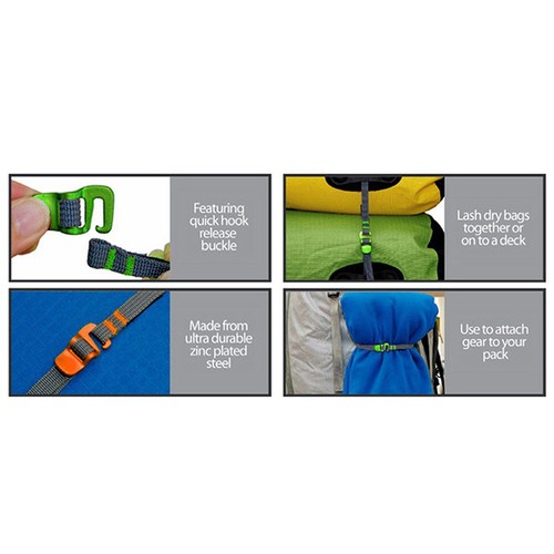 Outdoor Travel Strapping Cord Tape Rope Tied Pull Luggage Stainless Hook JL