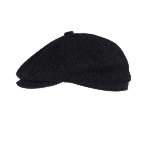Black Wool Blend Mens Flat Cap Mens Beret Hat
