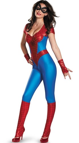 Women Spiderman Superhero Jumpsuit Halloween Costume Adult Mask Cosplay Outfit