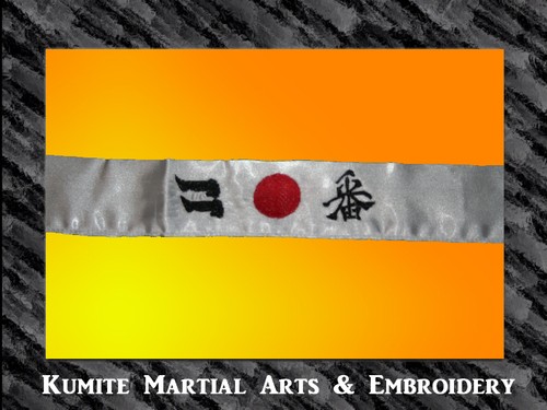 EMBROIDERED SATIN AFRO SAMURAI NUMBER TWO HEADBAND