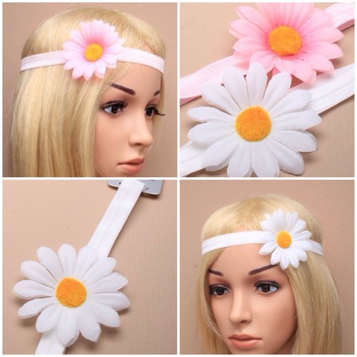 CHILDS LARGE FABRIC DAISY BANDEAUX BROW BAND HEADBAND