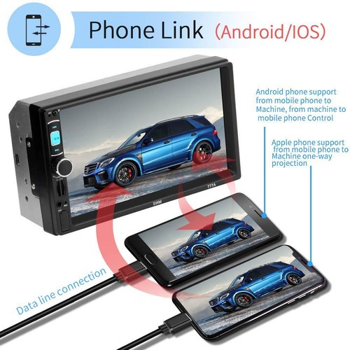 7in Double 2Din HD 1024*600 Android Car Stereo MP5 Player GPS Navi BT FM Radio
