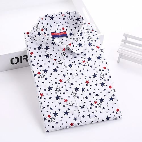 Women Summer Blouses Vintage Floral Blouse Long Sleeve Shirt Female Tops Fashio