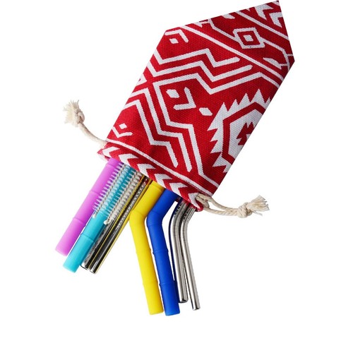 Straw Carrying Case 2 Pack Travel Silverware Case for Stainless Steel Straws...