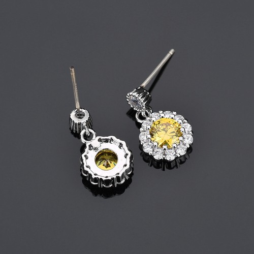 Crystal Dangle Drop Earrings Fashion Women Wedding Studs Silver Long Earrings