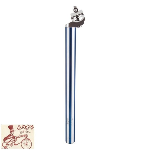 BLACK OPS FLUTED 25.4mm x 350mm BLUE//SILVER MICRO-ADJUST SEAT POST