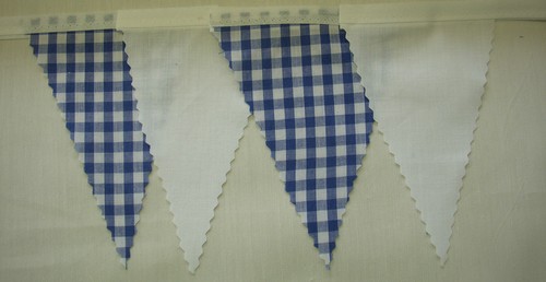 Mini Fabric gingham bunting 3mt weddings party decoration bedroom 18 flags
