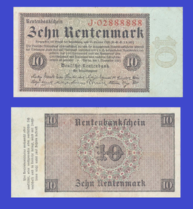 Reproduction UNC GERMANY 10 RENTENMARK 1923
