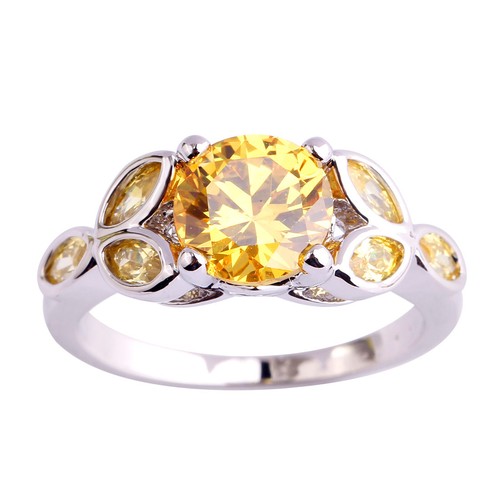 Femmes Cadeau Rose Topaze Gemme Fashion Jewelry Silver Ring Taille 6 7 8 9 10 11
