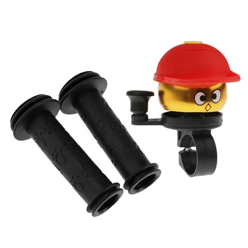 Loud Bicycle Ping Bell Handle Bar Grip Cover for Kids Bikes Scooter Tricycle