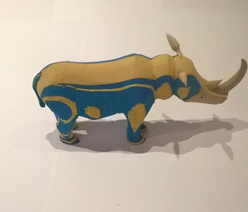 3 Hand made recycled flip flop african rhino
