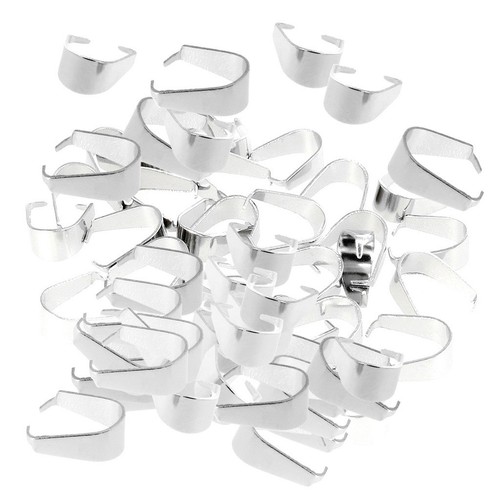 500 x Silver Plated Pendant Connector Pinch Clasp Bails DIY Jewelry 9mm