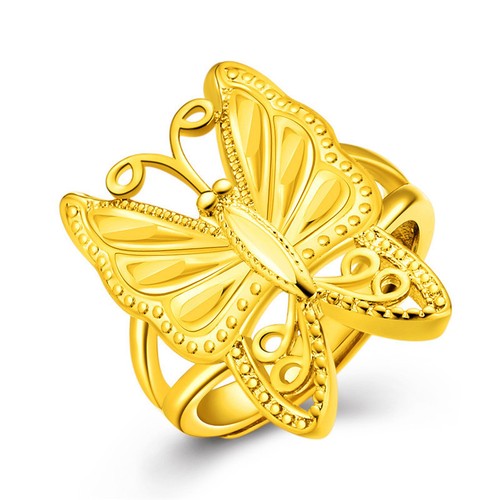 Fashion 24K Gold Jewelry Stars Flower Butterfly Adjustable Wedding Ring Jewelry
