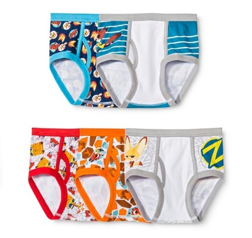 NWT Disney Boys Zootopia 5-Pack Classic Briefs Underwear Size 6