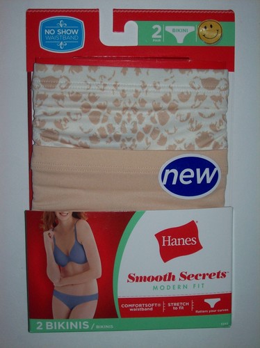 Hanes Underwear Womens Smooth Secrets Modern Fit Bikinis Select Size 2 Pr NIP