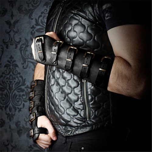 Men Medieval Cosplay DIY Bracers Patches of Natural Leather Bracer Punk Style