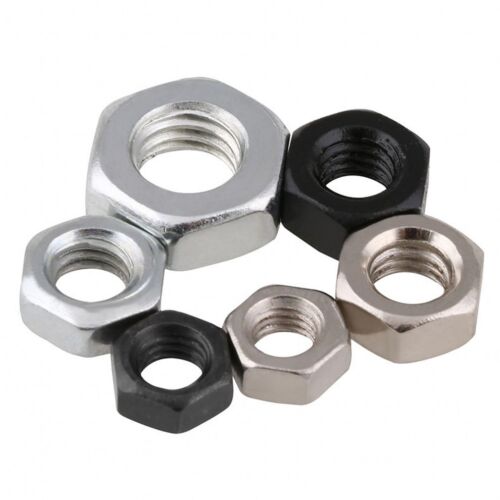 Black-Zinc//White-Zinc Hex Full Nuts M2 M2.5 M3 M4 M5 M6 M8 M10 M12 M14 M16-M24