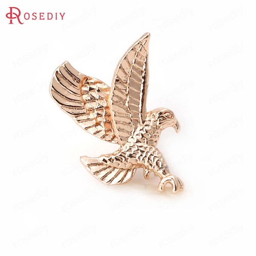 6PCS 11x17MM Quality Gold Color Brass Eagle Pendants Jewelry Findings 30803