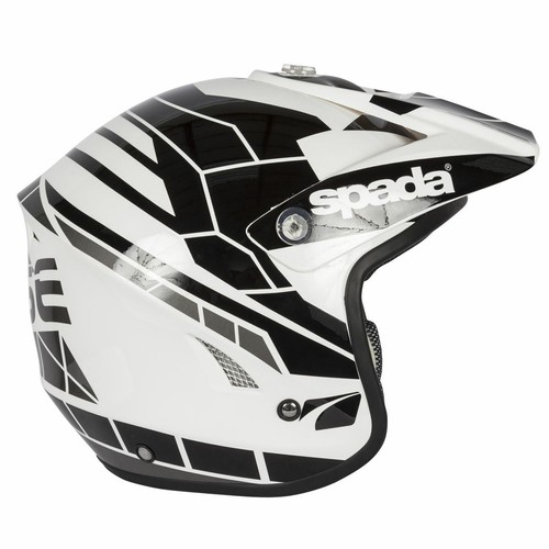 Spada Edge Chaser Motorcycle Helmet Black and White