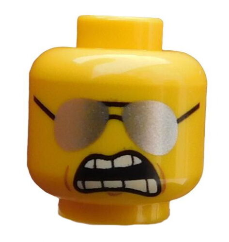 LEGO 2 Pièce Tête en jaune deux visages Lunettes 3626cpb1359 Bad Cop Policier NEUF 