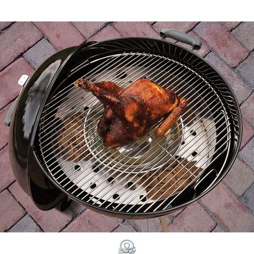 The Only Kettle Charcoal Grill to BBQ Smoker 22/" Stainless Steel Converter