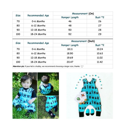 Newborn Infant Baby Boy Girls Romper Bodysuit Jumpsuit Playsuit Clothes Outfits