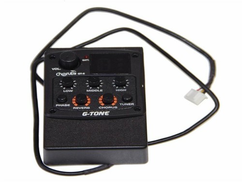 Cherub GT-5 Preamp Piezo Guitar 3-Band EQ Equalizer with Chromatic Tuner