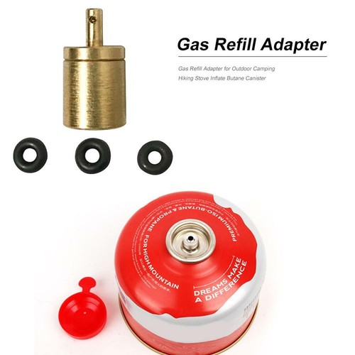 Brass Gas Refill Adapter for Outdoor Camp Hiking Stove Inflate Butane Canister